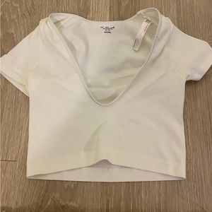 Out from Under Urban Outfitters White Cropped Ribbed Shirt!